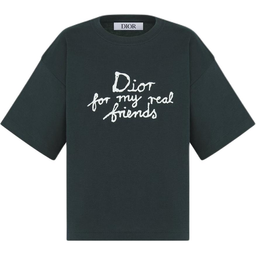 Kaos Pendek DIOR dengan Motif Gambar/Cetak, Cocok untuk Pria dan Wanita  -D-17