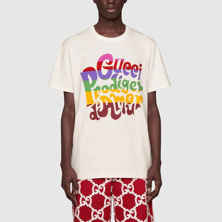 GUCCI Kaos Logo Seri Huruf, Unisex, COD '"   G-88