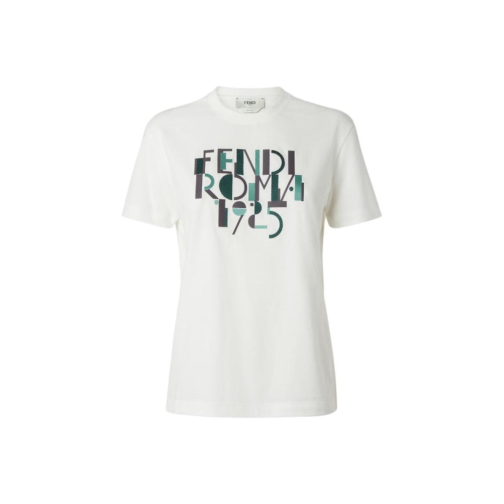 Kaos Pendek FENDI dengan Motif Gambar/Cetak, Cocok untuk Pria dan WanitaF-27