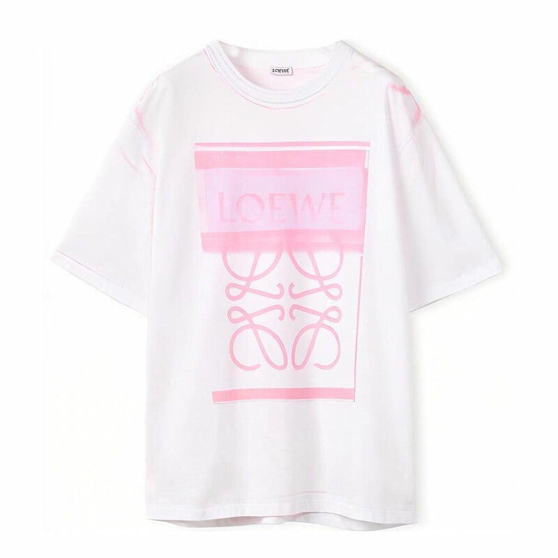 Kaos Pendek LOEWE dengan Motif Gambar/Cetak, Cocok untuk Pria dan Wanita -LE-06