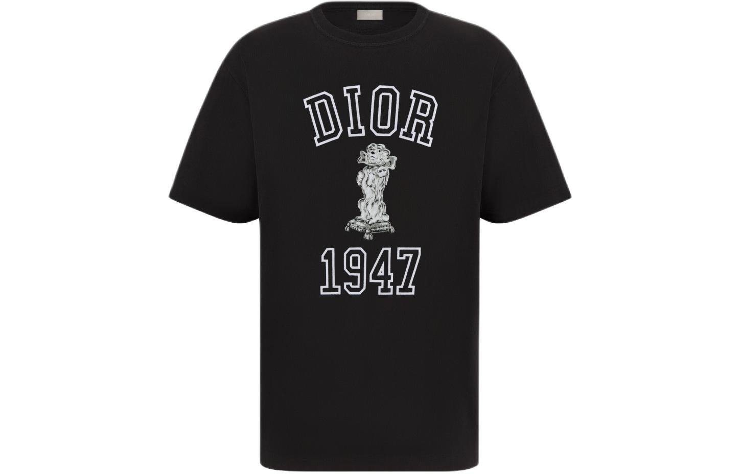 Kaos Pendek DIOR dengan Motif Gambar/Cetak, Cocok untuk Pria dan Wanita  -D-03