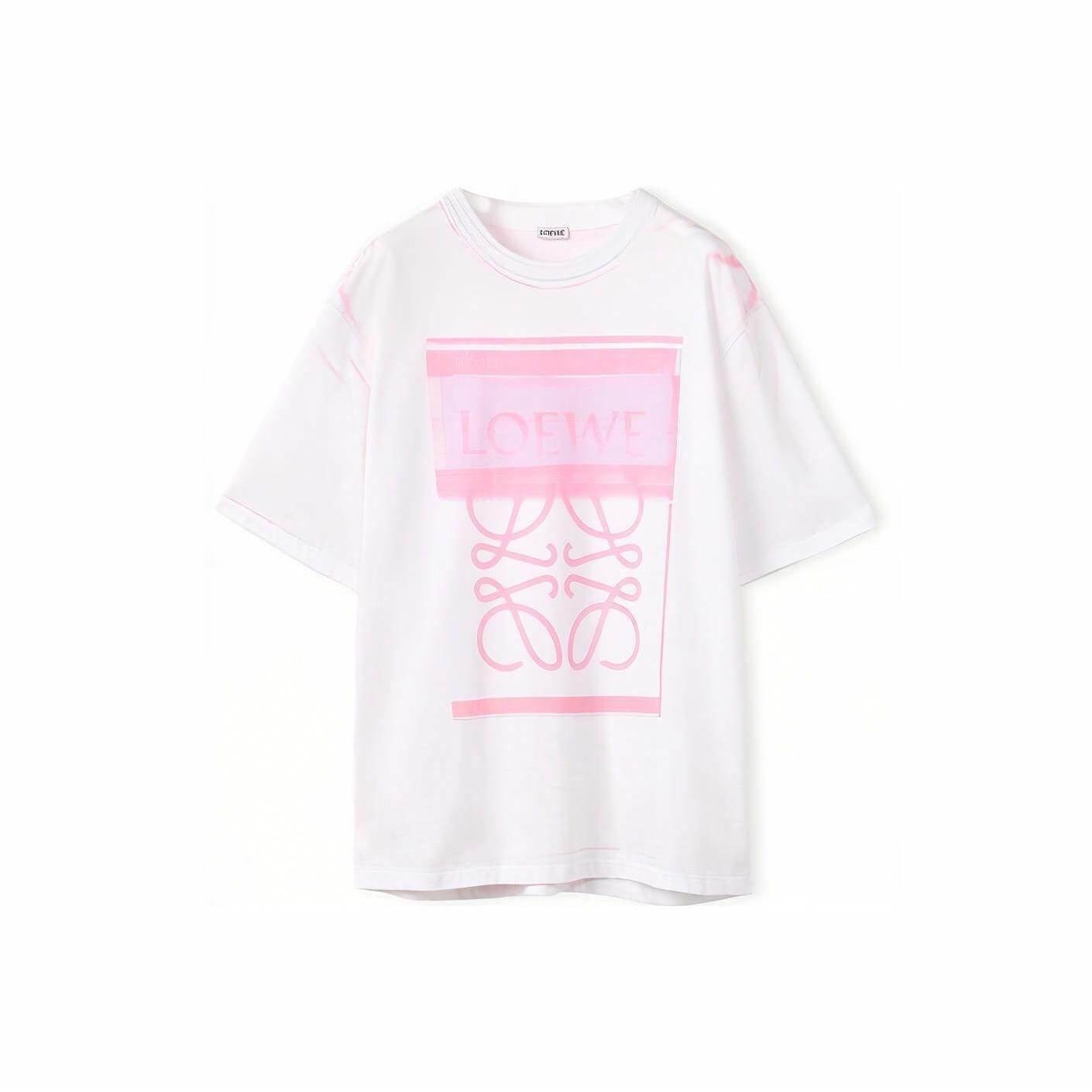 Kaos Pendek LOEWE dengan Motif Gambar/Cetak, Cocok untuk Pria dan Wanita -LE-06