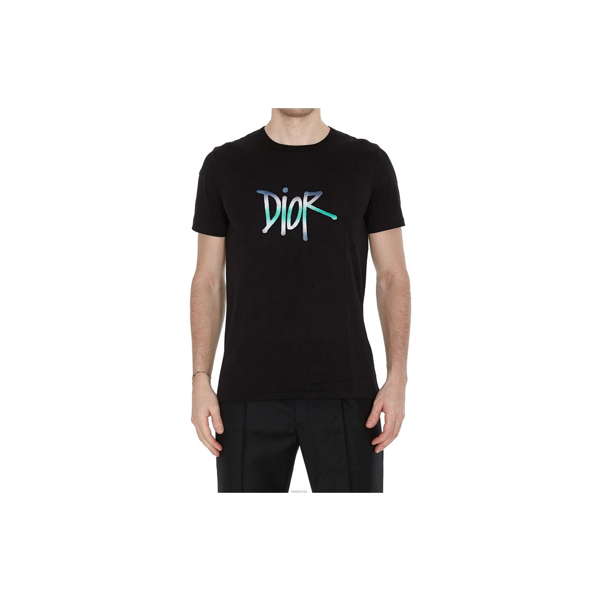 Kaos Pendek DIOR dengan Motif Gambar/Cetak, Cocok untuk Pria dan Wanita  -D-12