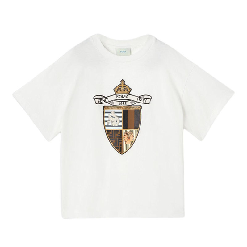 Kaos Pendek FENDI dengan Motif Gambar/Cetak, Cocok untuk Pria dan WanitaF-45