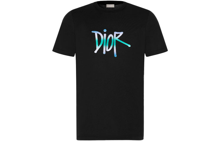Kaos Pendek DIOR dengan Motif Gambar/Cetak, Cocok untuk Pria dan Wanita  -D-12