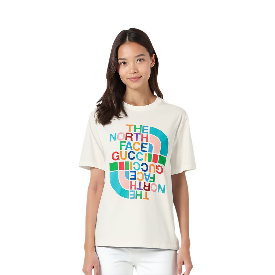 GUCCI Kaos Logo Seri Huruf, Unisex, COD '"   G-75