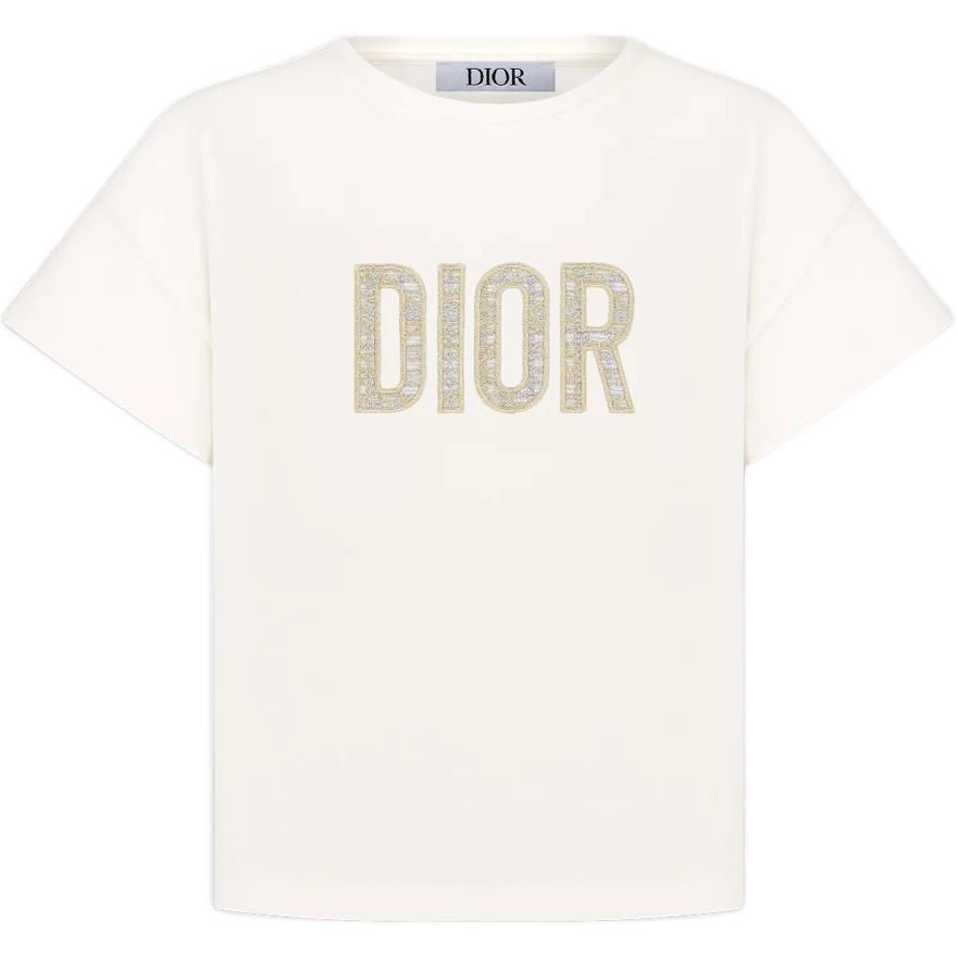Kaos Pendek DIOR dengan Motif Gambar/Cetak, Cocok untuk Pria dan Wanita  -D-10