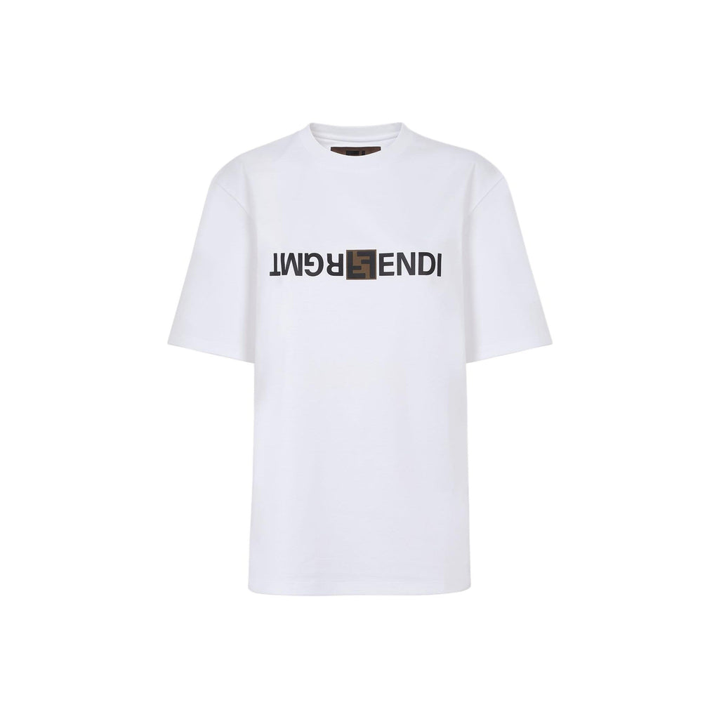 Kaos Pendek FENDI dengan Motif Gambar/Cetak, Cocok untuk Pria dan WanitaF-16