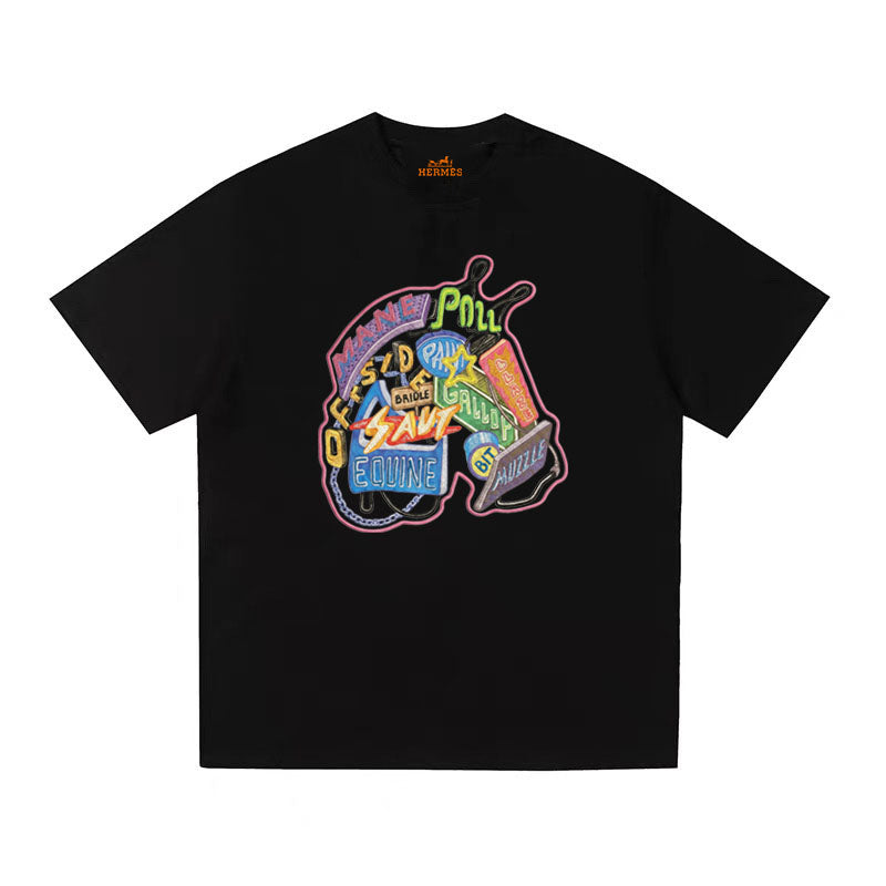 HERMES Kaos Logo Seri Huruf, Unisex '"COD '"  HE - 2