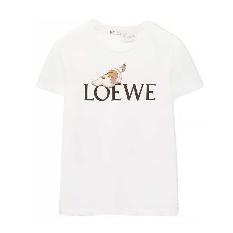 Kaos Pendek LOEWE dengan Motif Gambar/Cetak, Cocok untuk Pria dan Wanita -LE-01