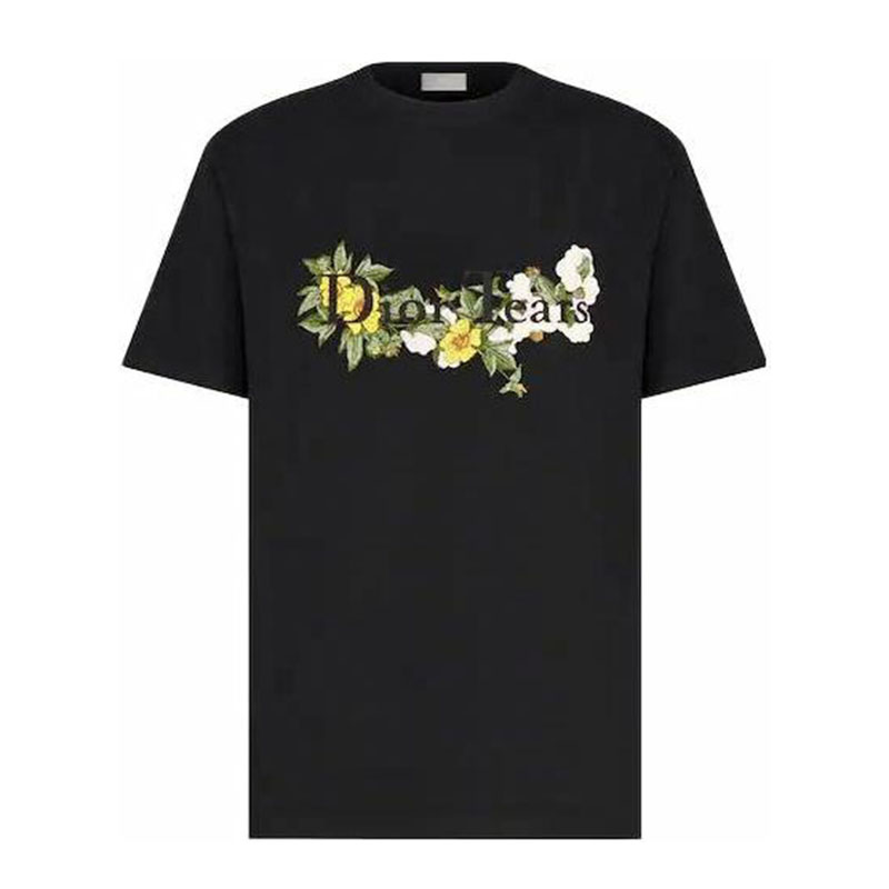 Kaos Pendek DIOR dengan Motif Gambar/Cetak, Cocok untuk Pria dan Wanita  -D-11