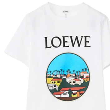 Kaos Pendek LOEWE dengan Motif Gambar/Cetak, Cocok untuk Pria dan Wanita -LE-02