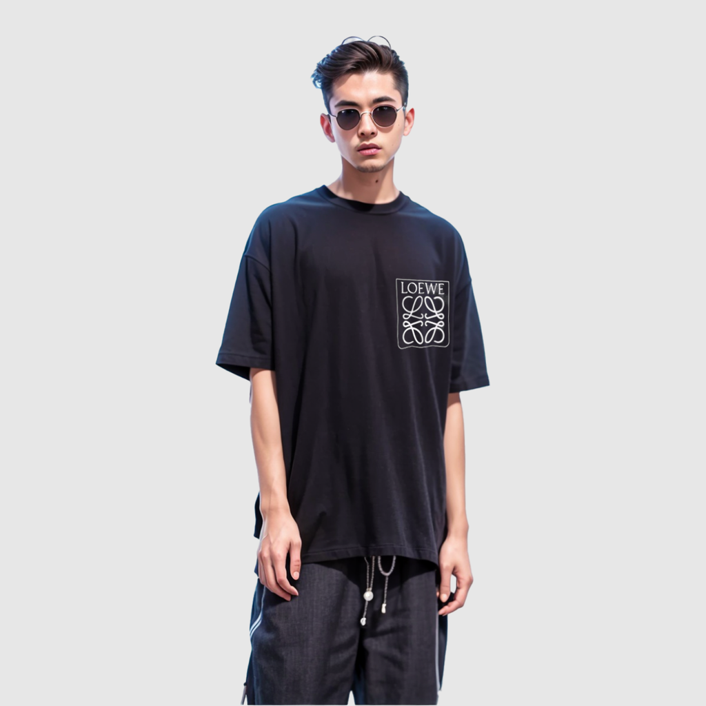 Kaos Pendek LOEWE dengan Motif Gambar/Cetak, Cocok untuk Pria dan Wanita -LE-04